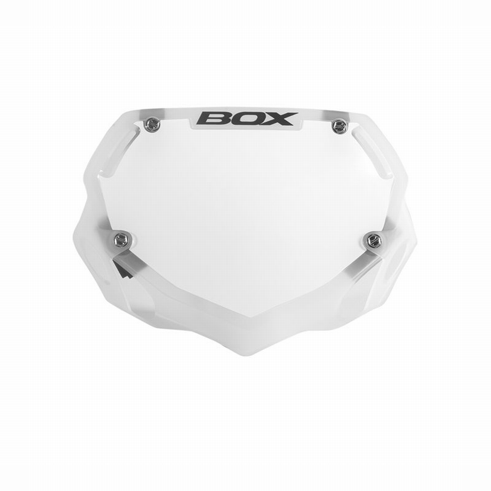 BMX Nummer Bord BOX Phase 1 Translucent Klein Wit